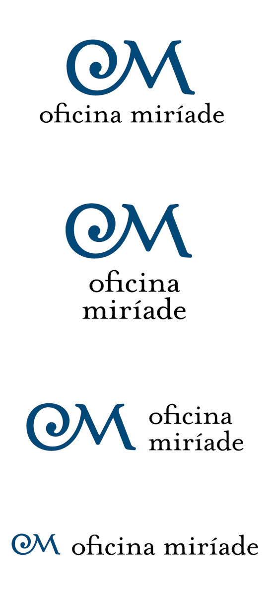 versões do logo Oficina Miríade